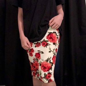 Floral pencil skirt